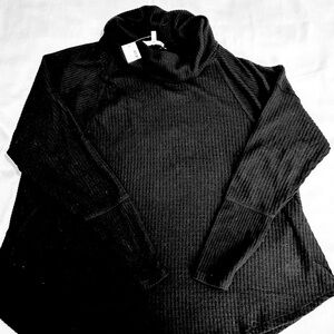 Maurice’s NWT Black Ribbed Cowl Neck Sweater sz XL